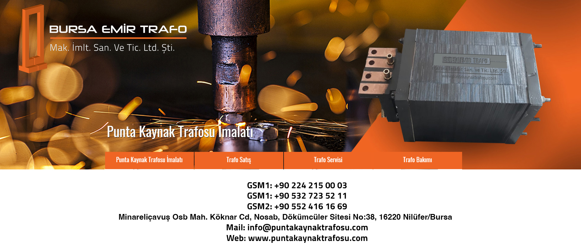 Emir Trafo Bursa Punta Kaynak Trafo İmalatı, Trafo Satış Trafo Tamir